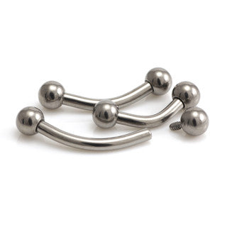 Titanium Internally Threaded Curved Barbell - 1.2mm