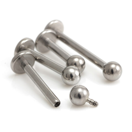 Titanium Internally Threaded Labret Bar - 1.2mm